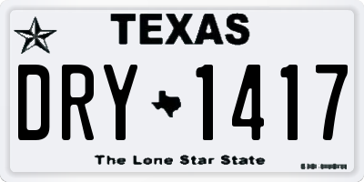 TX license plate DRY1417