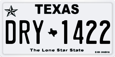 TX license plate DRY1422