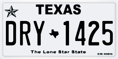 TX license plate DRY1425