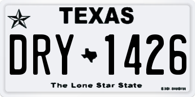 TX license plate DRY1426