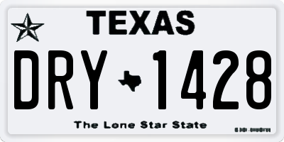 TX license plate DRY1428