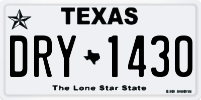 TX license plate DRY1430