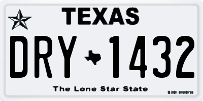 TX license plate DRY1432