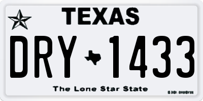 TX license plate DRY1433
