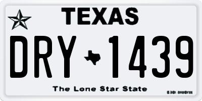 TX license plate DRY1439