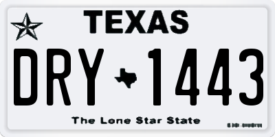 TX license plate DRY1443