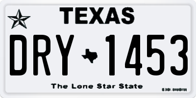 TX license plate DRY1453