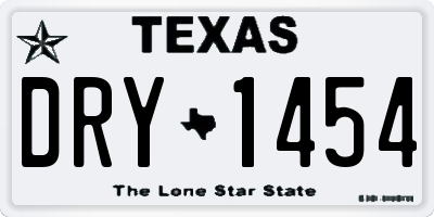 TX license plate DRY1454
