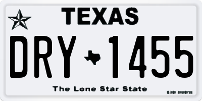 TX license plate DRY1455
