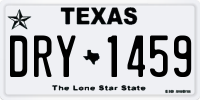 TX license plate DRY1459