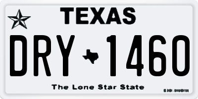 TX license plate DRY1460