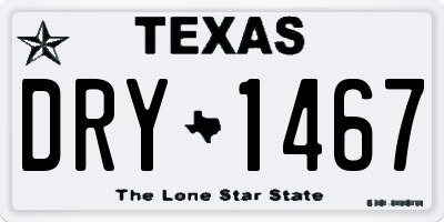 TX license plate DRY1467