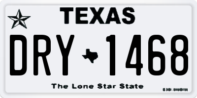 TX license plate DRY1468