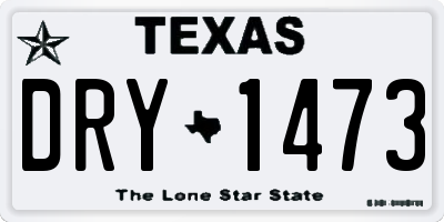 TX license plate DRY1473