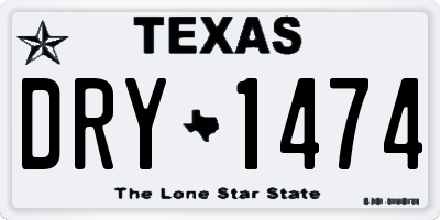 TX license plate DRY1474