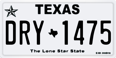 TX license plate DRY1475