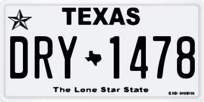 TX license plate DRY1478