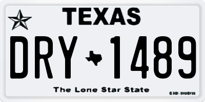 TX license plate DRY1489
