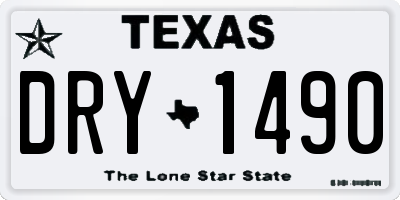 TX license plate DRY1490