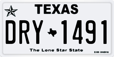 TX license plate DRY1491