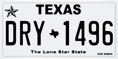 TX license plate DRY1496
