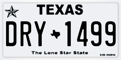 TX license plate DRY1499