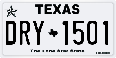TX license plate DRY1501