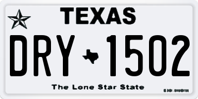 TX license plate DRY1502