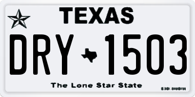 TX license plate DRY1503