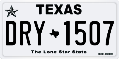 TX license plate DRY1507