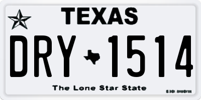 TX license plate DRY1514