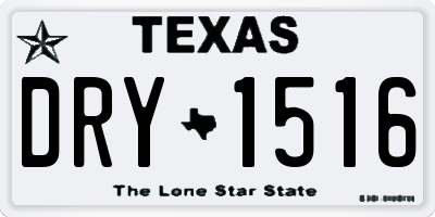 TX license plate DRY1516