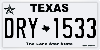 TX license plate DRY1533