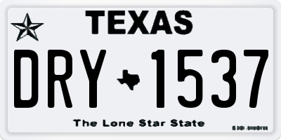 TX license plate DRY1537