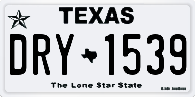 TX license plate DRY1539