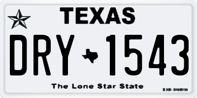 TX license plate DRY1543