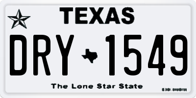 TX license plate DRY1549