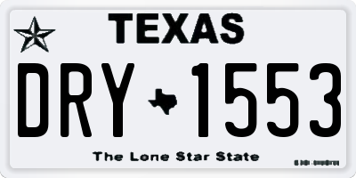 TX license plate DRY1553