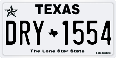 TX license plate DRY1554