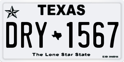 TX license plate DRY1567