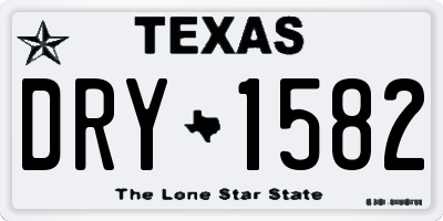 TX license plate DRY1582