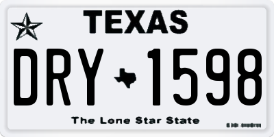 TX license plate DRY1598