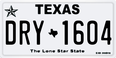 TX license plate DRY1604