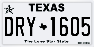 TX license plate DRY1605