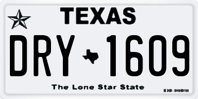 TX license plate DRY1609