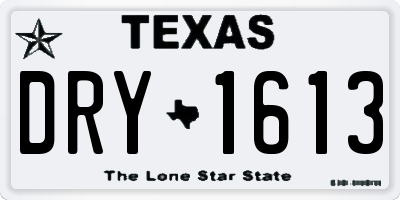 TX license plate DRY1613