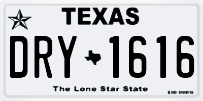 TX license plate DRY1616