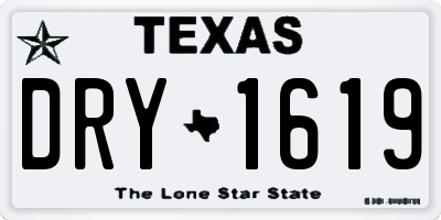 TX license plate DRY1619