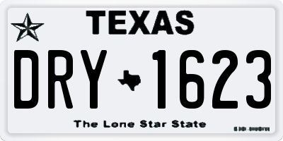 TX license plate DRY1623