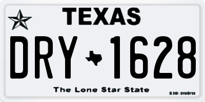 TX license plate DRY1628